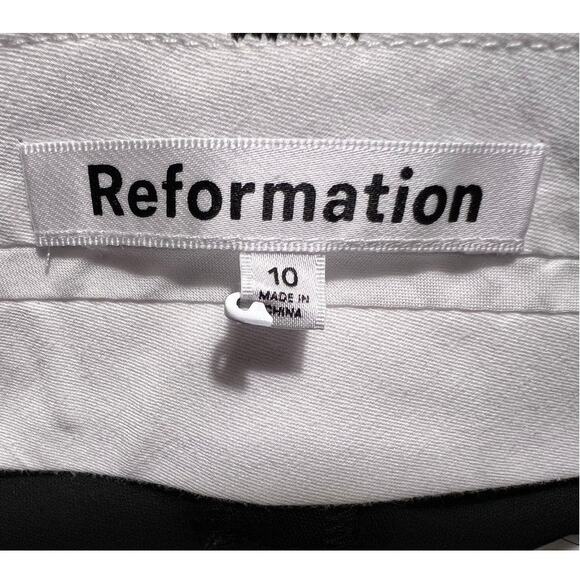 Reformation High Waist Wide Leg Pleated Trouser Pants Black Sz 10 Timeless Work - Picture 3 of 10